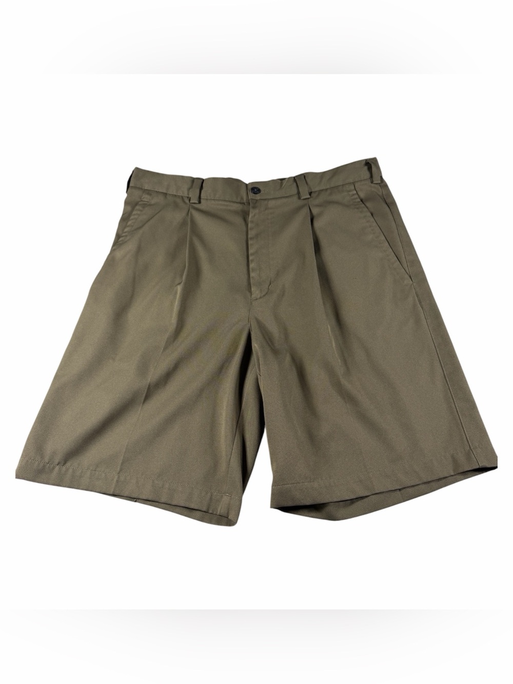 Nike Golf Shorts Khaki Mens Size 34 Medium Pleated NIKE FitDry Polyester